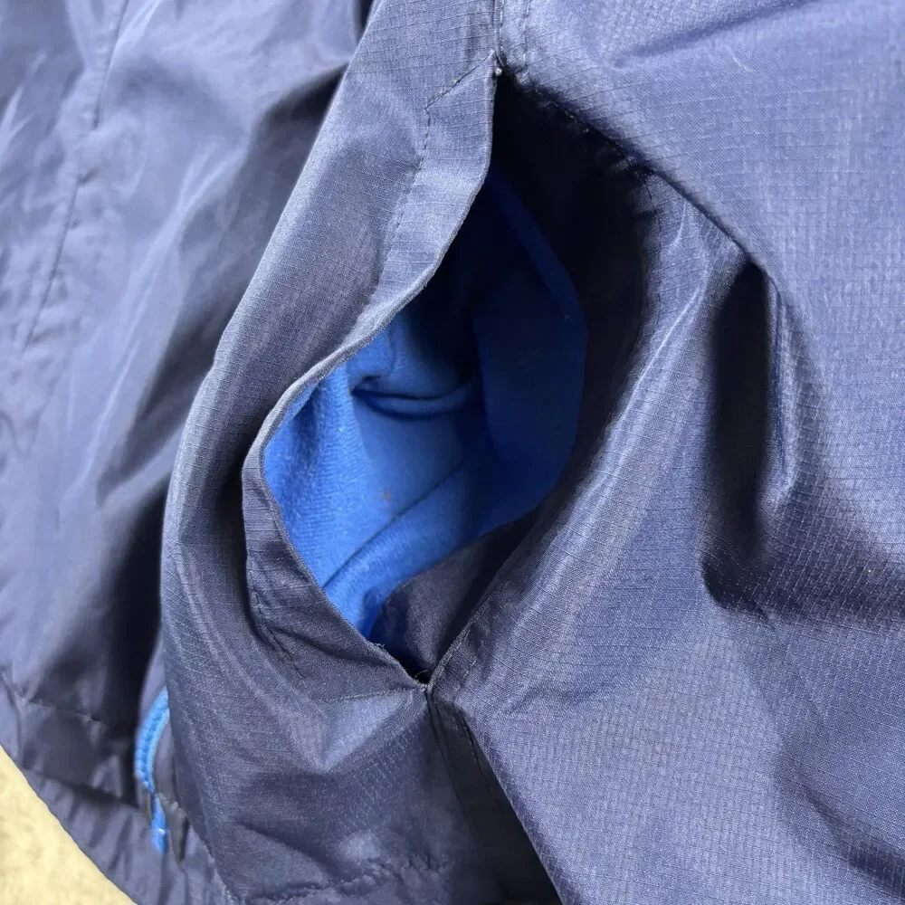 Eddie Bauer Youth Boys Large 14-16 Dual Full Zip Rain Jacket Windbreaker Blue